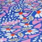 Preview: Dekostoff Canvas abstrakte Blüten weiß blau rosa